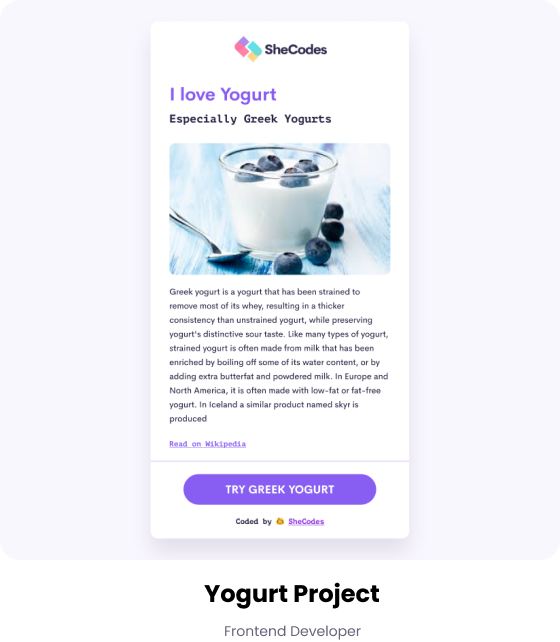 Yogurt App Preview